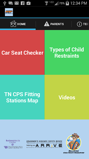 Android application TN Child Passenger Safety screenshort