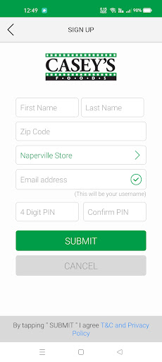 Android application Caseys Foods screenshort