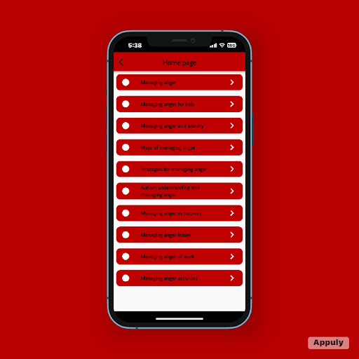 Android application Managing anger screenshort