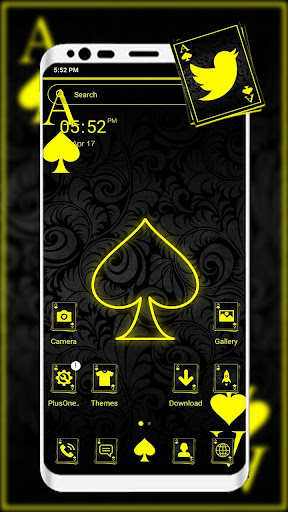 Android application Neon Card Ace Spade Theme screenshort