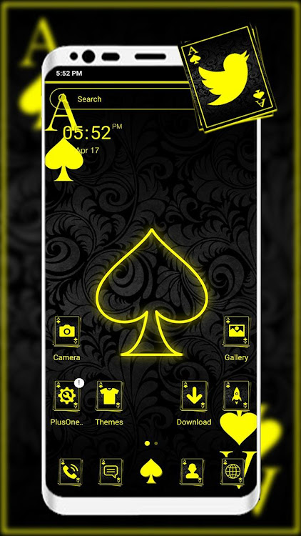Neon Card Ace Spade Theme - 3.0.1 - (Android)