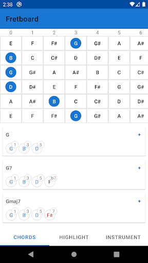 Android application Fretboard Chord Finder screenshort