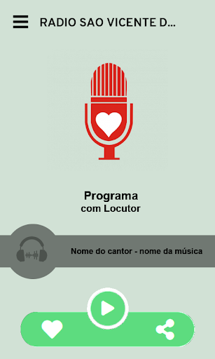 Android application RÁDIO SÃO VICENTE DE TURMALINA screenshort
