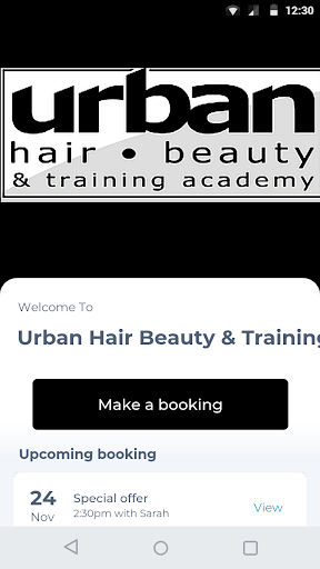 Android application Urban Hair Beauty & Training screenshort