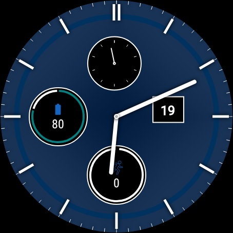 Navy Blue Watch Face - 1.5 - (Android)