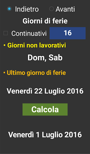 Calcola le tue ferie Screen 3