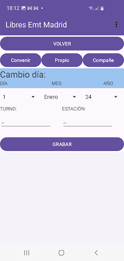 Calendario EMT Madrid Screenshot