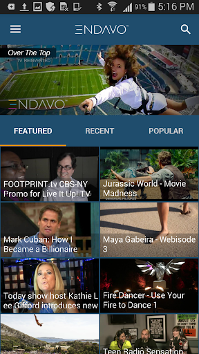 Android application Endavo OTT Demo App screenshort