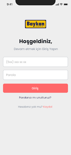 Android application Baykan Kombi Sadakat screenshort