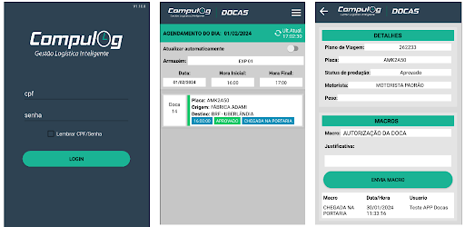 Android application Compulog Docas screenshort
