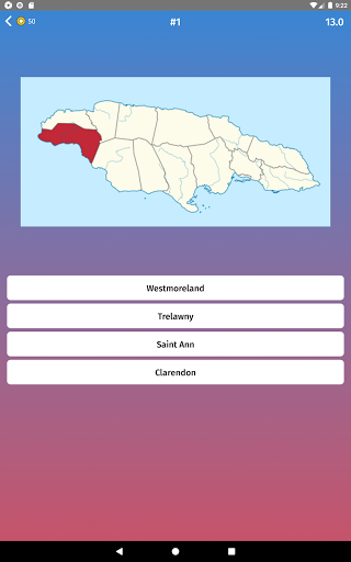 Jamaica Parishes  Provinces Map Quiz Game