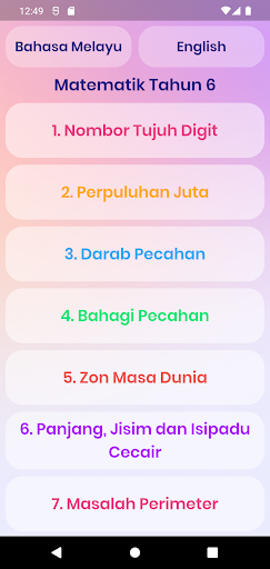 Android application iLMOO Matematik Tahun 6 screenshort