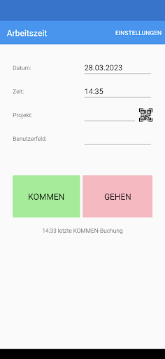 Stechuhr für Arbeitszeiten Screen 2