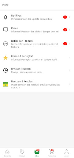 Android application Batrisyia Seller screenshort