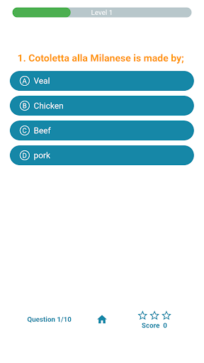 Culinary Arts Chef Quiz Screen 2