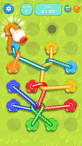 Tangled Line-Knot Untie Puzzle