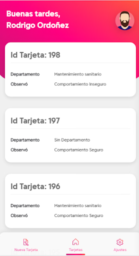 Android application Reckitt Tarjetas EHS screenshort