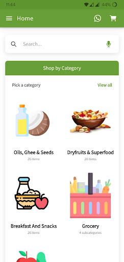 Android application Swa Organic screenshort