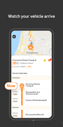 Screenshot of Public Transport Victoria app