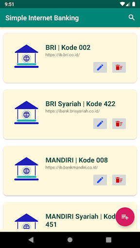 Android application Simple Internet Banking screenshort