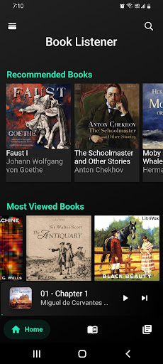 Android application Book Listener screenshort
