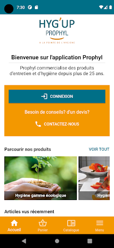 Android application Hyg'Up Prophyl screenshort