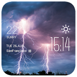 Lightning temp weather widget icon