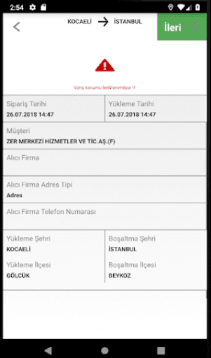 Tarım Kredi Sürücü Uygulaması Screen 3