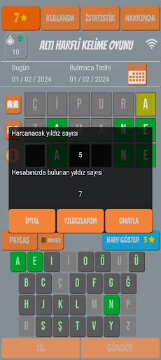 Altı Harfli Kelime Oyunu Screen 3