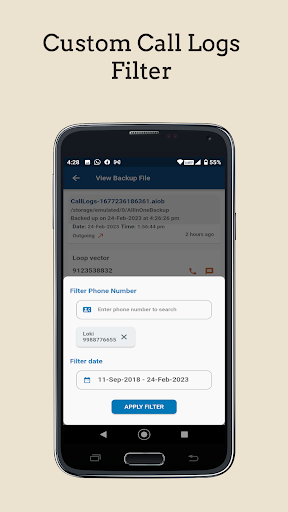 Screenshot of Call Logs Backup