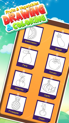 Fruits and Vegetable Coloring Screen 3
