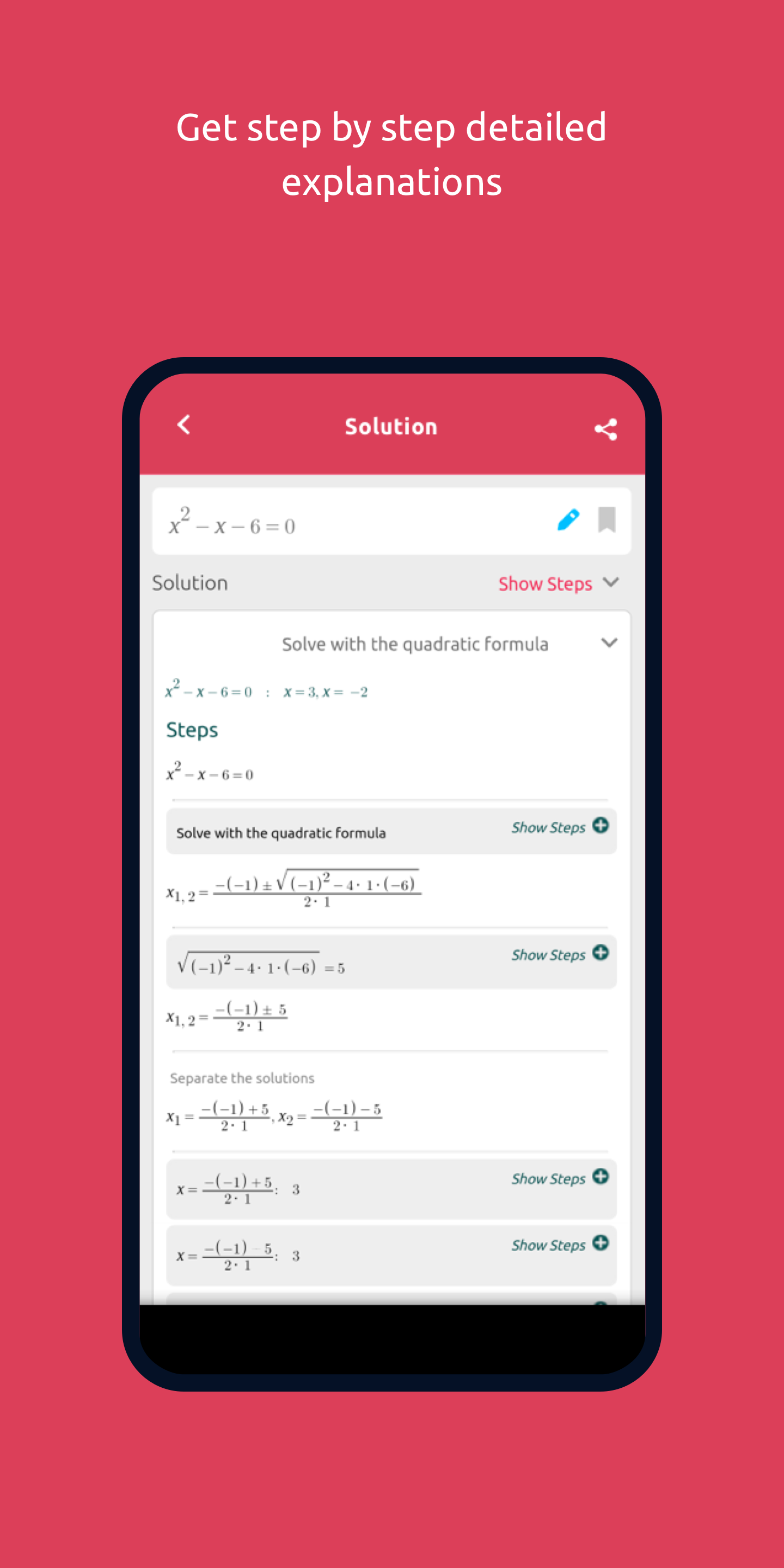 Android application Symbolab: Math Problem Solver screenshort