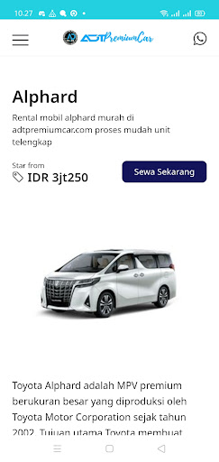 ADT Premium Car - Sewa Mobil Screen 3