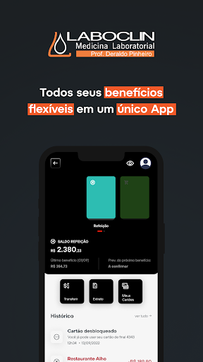 Android application Laboclin Multibenefícios screenshort