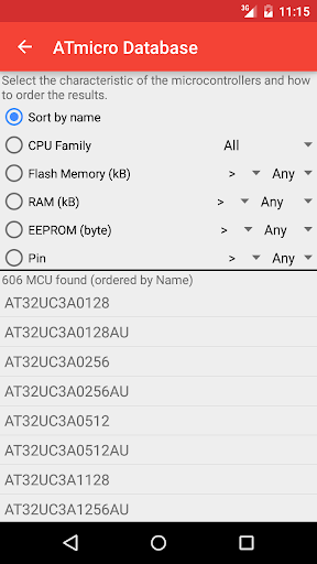 ATmicro Database Screen 3