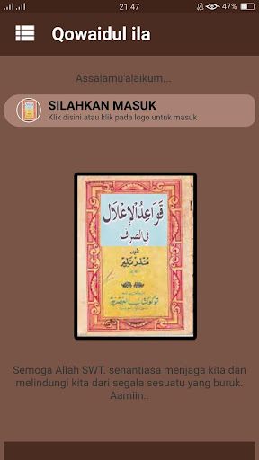 Android application Qowaidul I'lal Ilmu Shorof screenshort