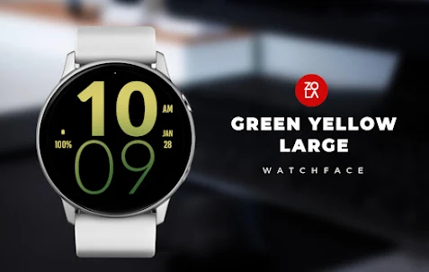 Green Yellow Large Watch Face