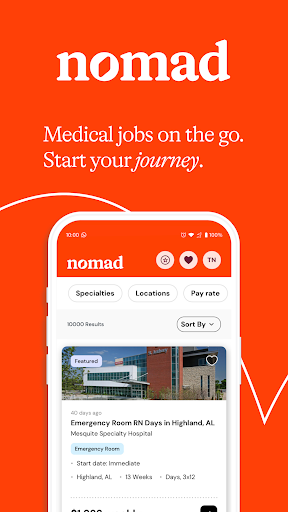 Android application Nomad: Travel Healthcare Jobs screenshort