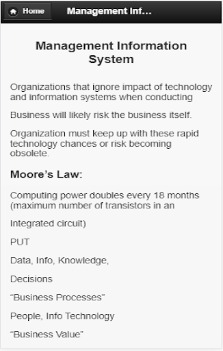 Management information system Screen 2