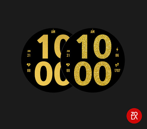 Gold Digital Watch Face Screen 3