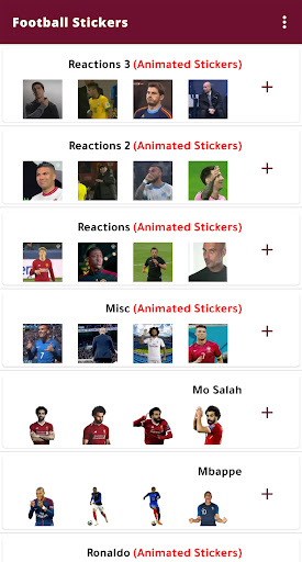 Android application Football Stickers WASticker screenshort