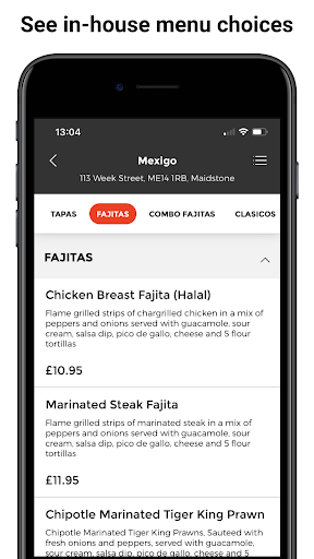 Mexigo Restaurant App Screen 2