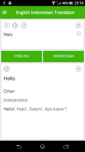 English Indonesian Translator Screen 3