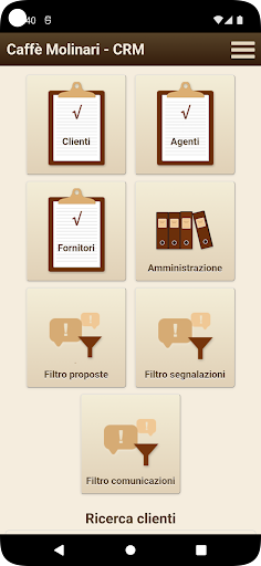 Android application Caffè Molinari screenshort