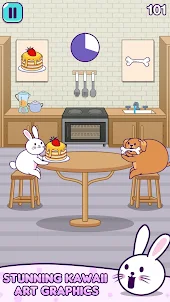 Bunny vs Kitty Pancake:Kawaii
