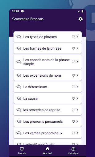 Grammaire Française Screen 2