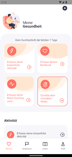 Android application HerzFit screenshort