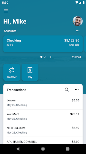 JSFCU Mobile Banking Screen 2