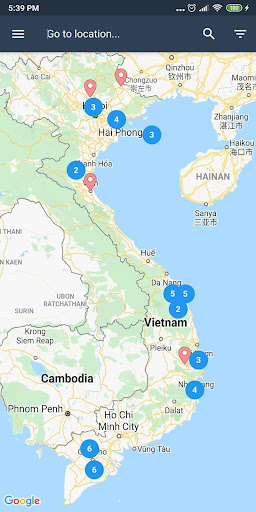 Android application Vietnam Relief Tracking screenshort