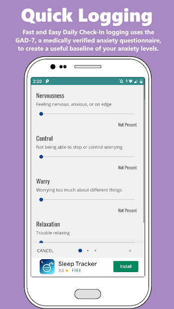 Captura de Pantalla 3 Anxiety Tracker - Stress and Anxiety Log android